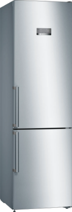 Picture of Series 4  free-standing fridge-freezer with freezer at bottom 203 x 60 cm Stainless steel look    BOSCH KGN397LEQ