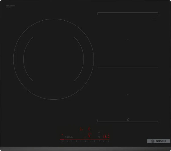 Снимка на Серия 6  Индукционен плот 60 cm Черно, монтаж над плот без рамка    BOSCH PVJ631HC1E