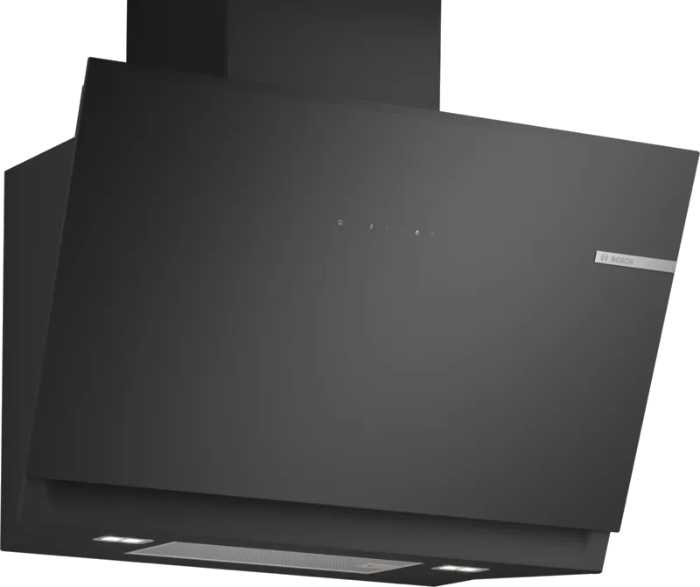 Снимка на Стенен аспиратор BOSCH DWK81AN60 , 80 cm прозрачно стъкло, черен печат
