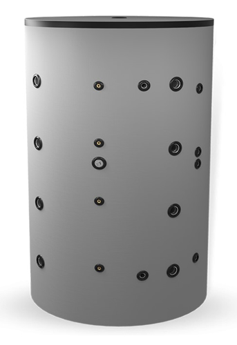 Снимка на Неемайлиран буферен съд 1000 л. с две черни и една неръждаема серпентина BCWS2 1500F