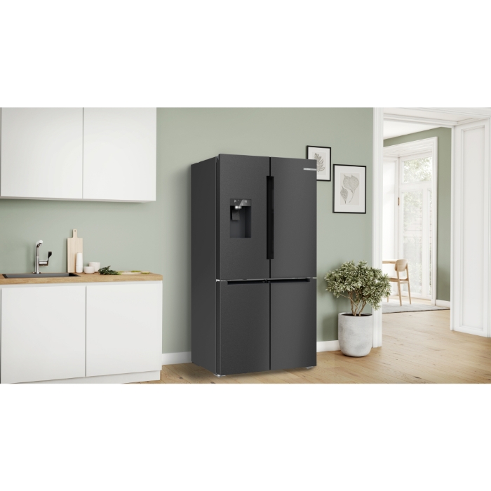 Снимка на Френски хладилник с долен фризер Bosch Serie 6 KFI96AXEA, 574 л ,183 x 90.5 cm,Черен, Неръждаема стомана
