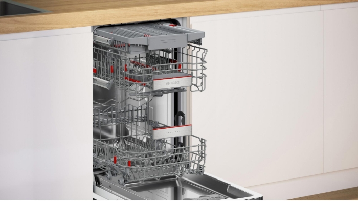 Снимка на Полуинтегрирана съдомиялна BOSCH Серия 6 SPI6EMS21E, Неръждаема стомана, 45 cm