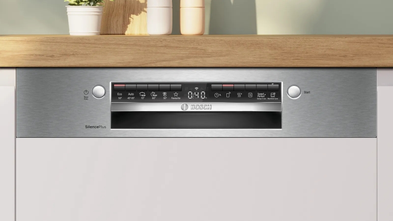 Снимка на Полуинтегрирана съдомиялна BOSCH Серия 4  SMI4ECS31E , 60 cm Неръждаема стомана
