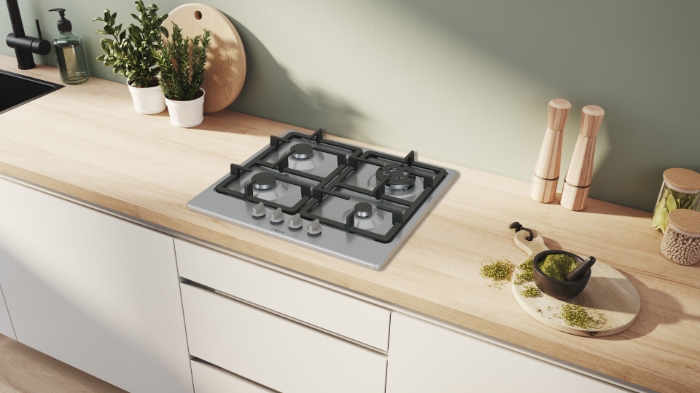 Снимка на Газов плот BOSCH Серия 4 PGH6B5K90, 60 cm, Неръждаема стомана