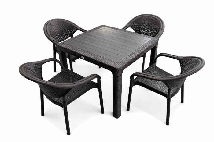 Снимка на Маса “Rattan 90/90” – Антрацит