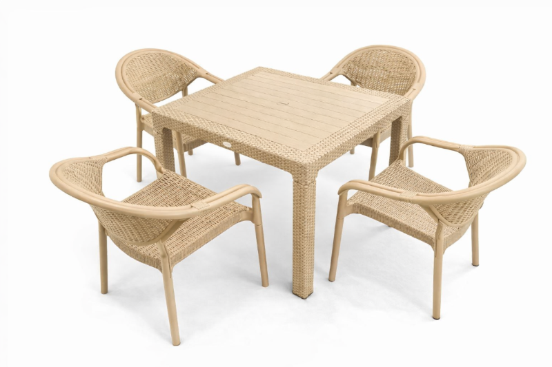 Снимка на Маса “Rattan 90/90” – Капучино