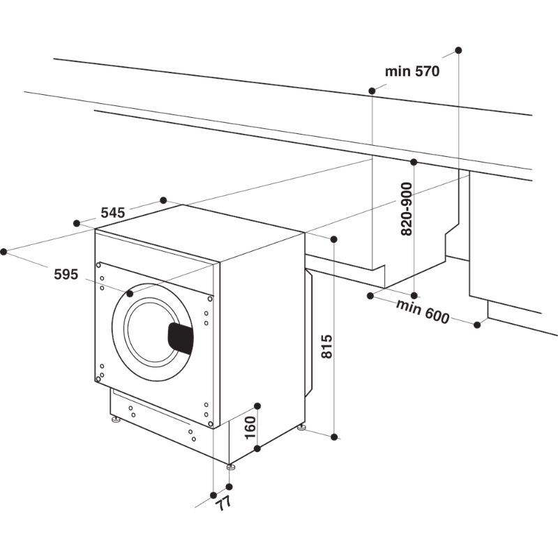 Picture of Whirlpool BI WDWG 961485 EU Пералня със сушилня за вграждане