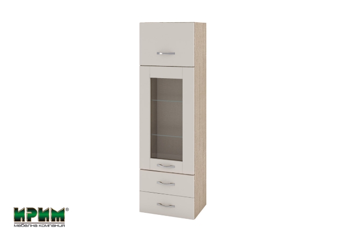 Снимка на Шкаф МС-101 - с повдигаща врата, витрина и 2 чекмеджета -400/300/1320мм